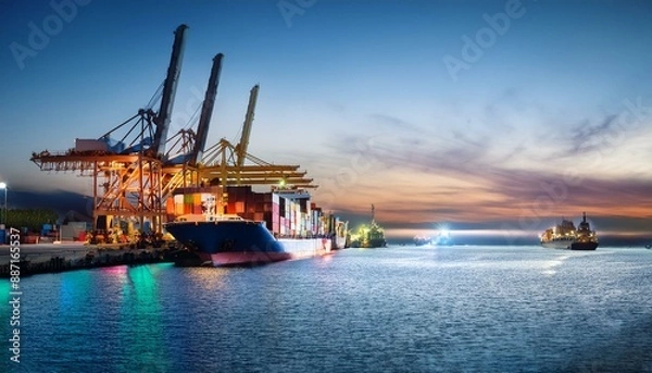 Obraz コンテナのある港