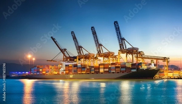 Obraz コンテナのある港