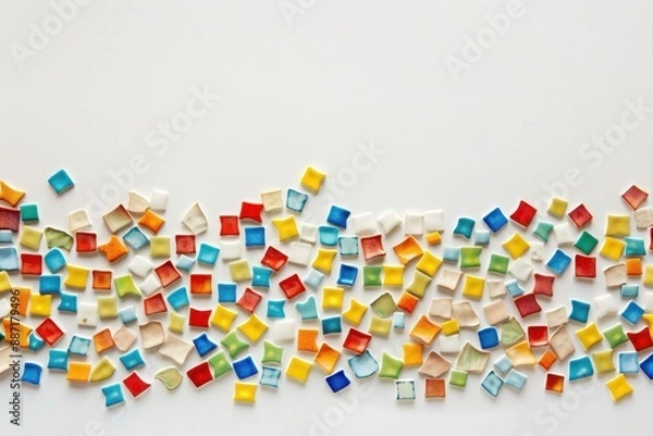 Fototapeta Colorful Ceramic Tiles on White Background.