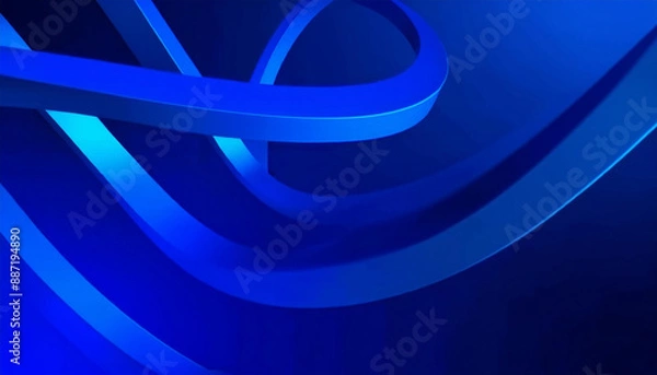 Fototapeta abstract geometric 3d background, blue 3d render