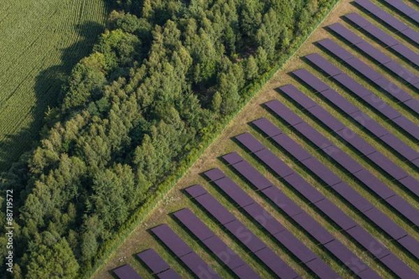 Obraz Aerial view of solar power plant