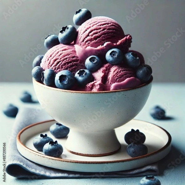 Obraz ice cream with berries