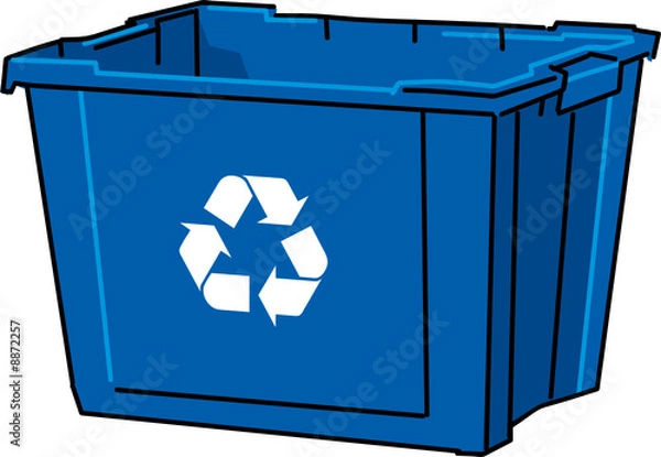 Obraz vector blue recycle bin