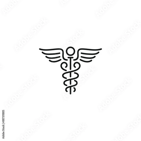 Obraz Caduceus icon vector. EPS 10 editable vector