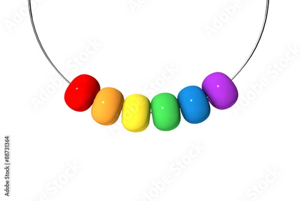Fototapeta beads on the rope, rainbow colors