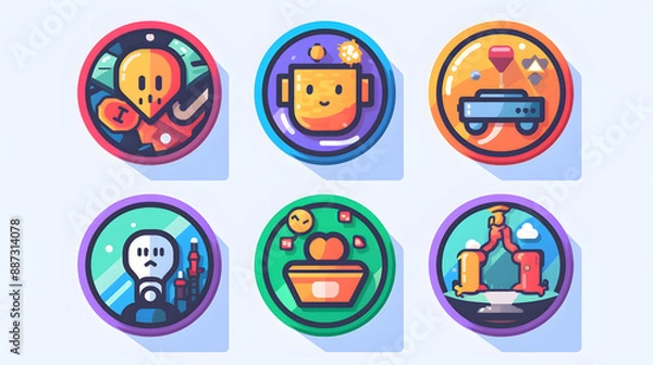 Fototapeta Badge Games Illustration