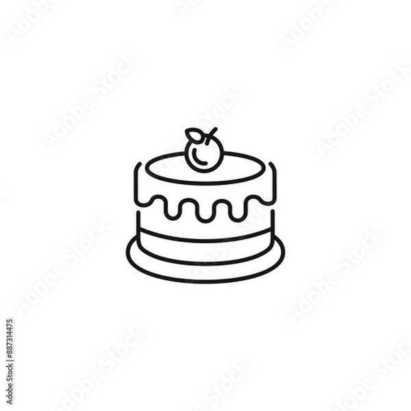 Obraz Cake icon vector. EPS 10 editable vector