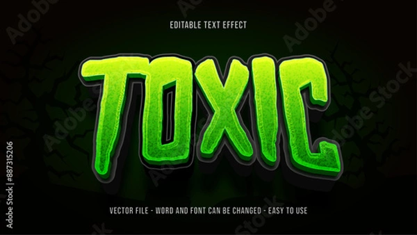 Fototapeta Editable toxic text effect, halloween theme text style