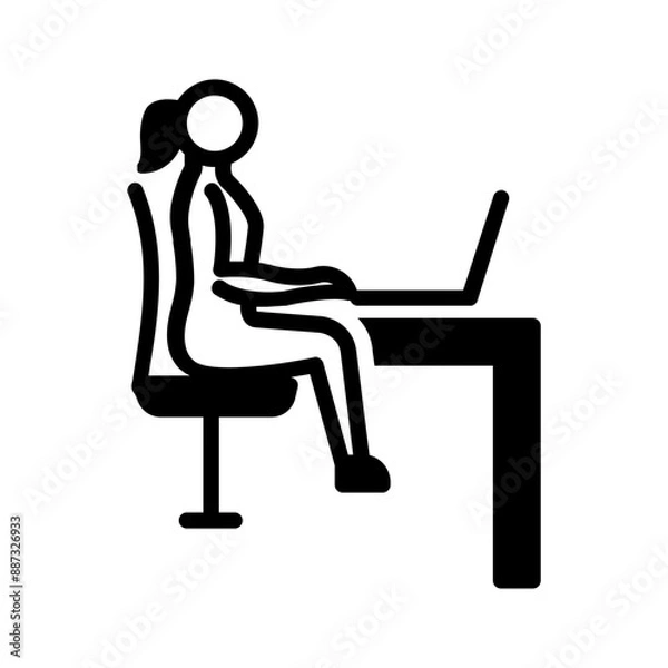 Fototapeta Vector solid black icon for Ergonomics
