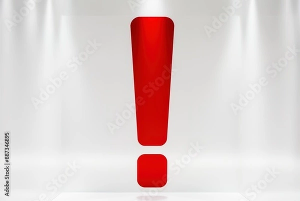 Fototapeta exclamation mark icon on white background