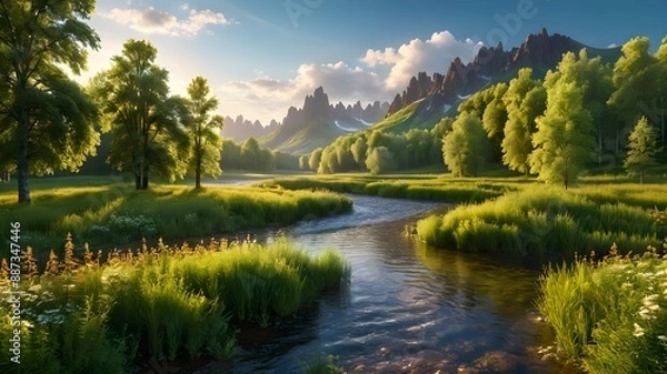 Fototapeta Embrace the serenity of nature in a beautiful and cozy setting.