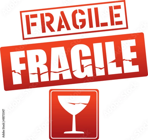 Obraz vector fragile caution stickers