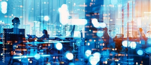 Obraz ITワーカーがオフィスで働く抽象的なイメージ