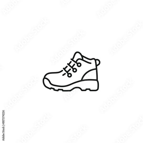 Fototapeta Hiking boot icon vector. EPS 10 editable vector