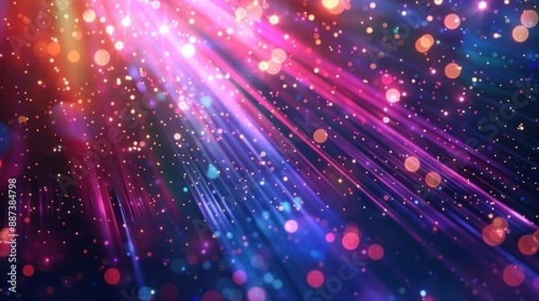 Fototapeta Abstract Light Rays and Bokeh