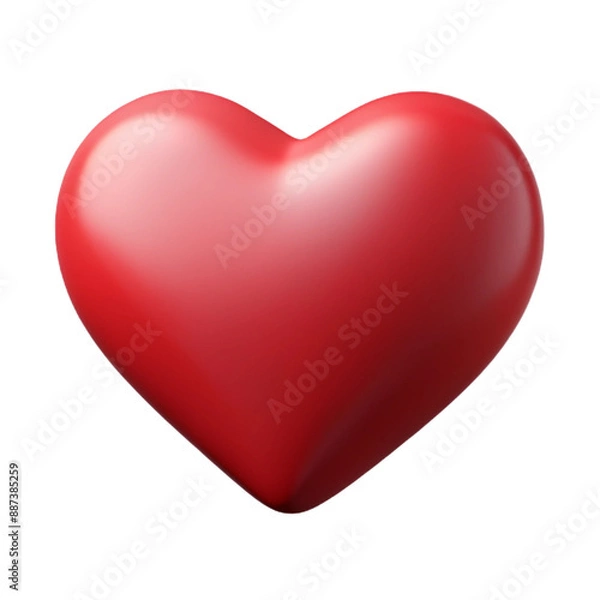 Fototapeta red heart isolated 3d cartoon style illustration