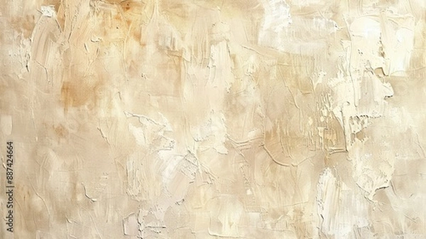 Fototapeta beige canvas pattern  oil paint texture  background 