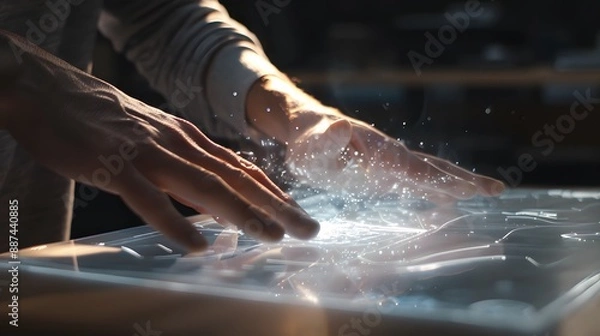 Obraz In-Use Demonstration Capture close-up shots of hands