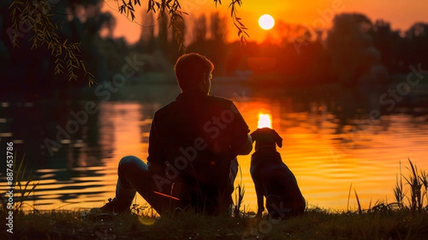 Obraz Generative AI, Bonding at Dusk