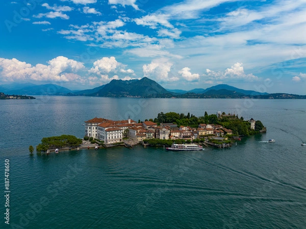 Obraz Aerial view of Borromeo islands on Lake Maggione