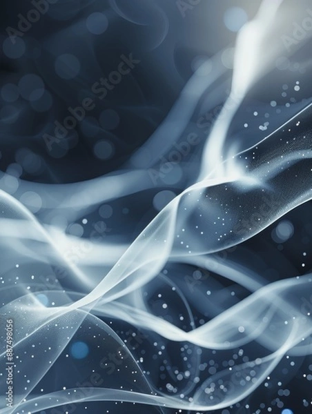 Obraz Abstract Technological Waves with Blue and White Hues