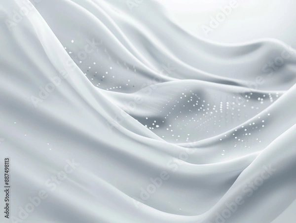 Obraz Abstract White Flowing Lines with Sparkling Dots