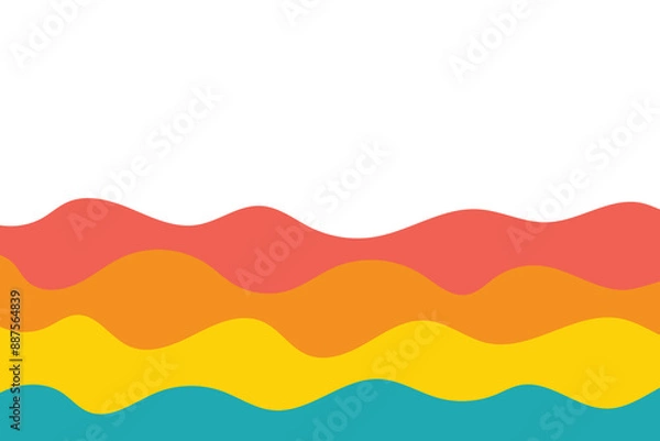 Fototapeta Wave background. Design of an ocean poster. Vector illustration