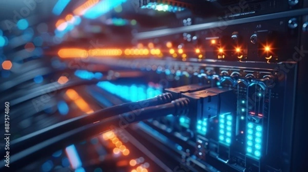 Obraz optic fiber connected to switch