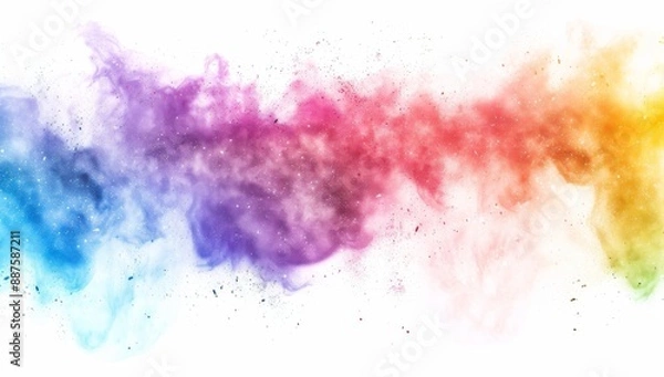 Fototapeta colorful powder explosion on white background