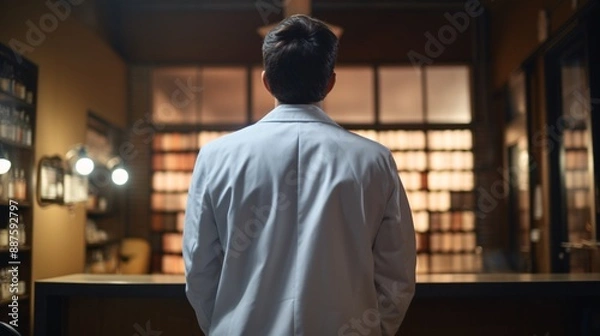 Obraz a man in a white coat