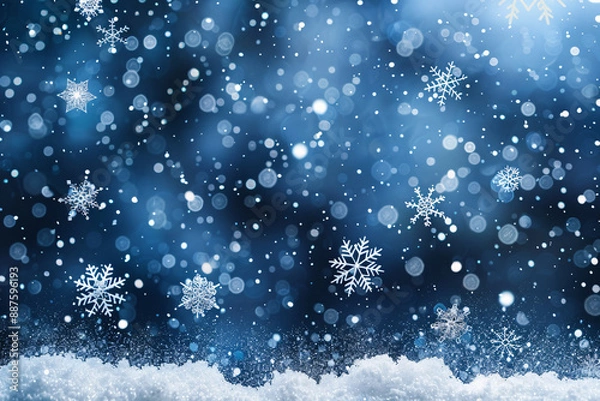 Obraz snowflakes falling in the air