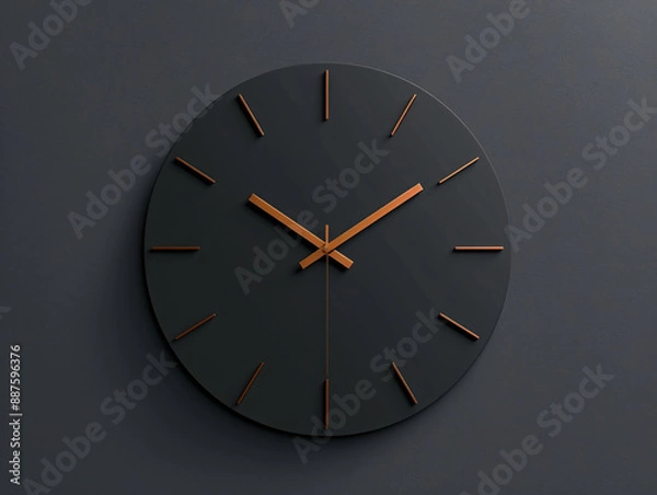 Obraz a black and gold clock