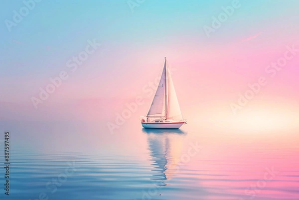 Fototapeta a sailboat on the water