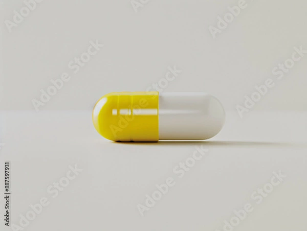Obraz a yellow and white capsule