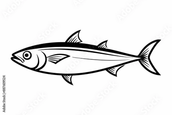 Fototapeta Ardine fish silhouette Vector illustration