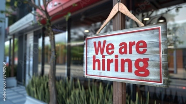 Fototapeta We are hiring job opportunity message. 3D Rendering