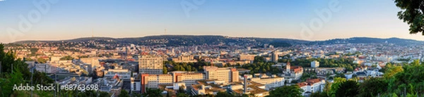 Fototapeta Stuttgart (Niemcy) - Panorama miasta podczas zachodu słońca
