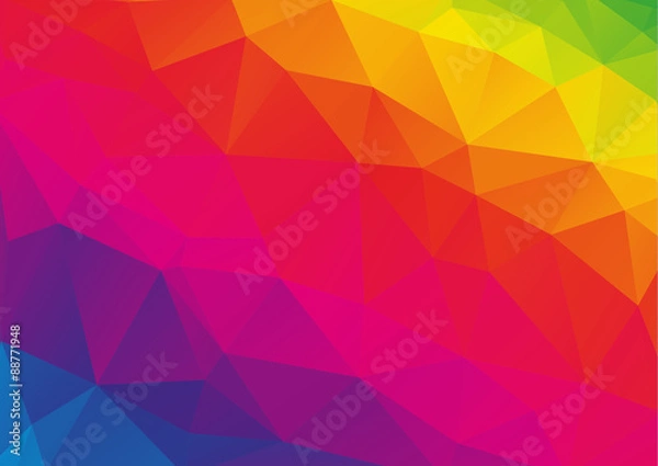 Fototapeta Low polygonal rainbow (spectrum) background