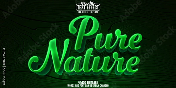 Fototapeta Nature editable text effect, customizable outdoor and environment 3d font style