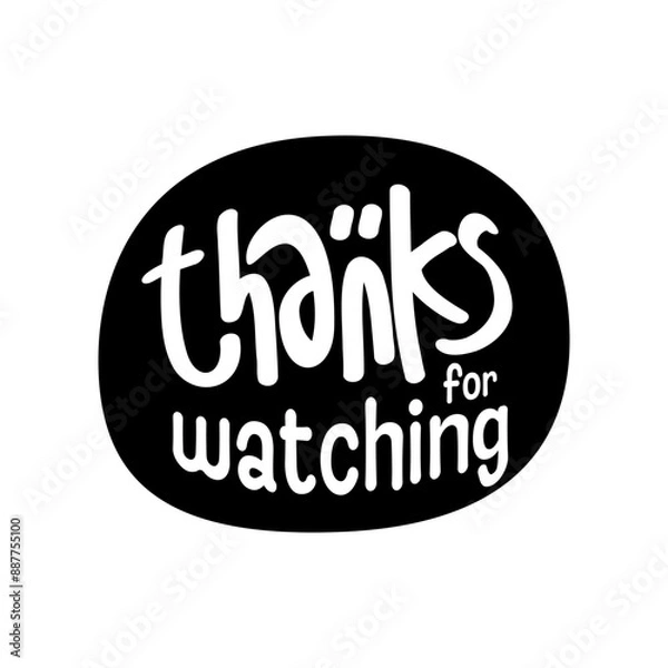 Fototapeta A vibrant end screen design vector with a "Thank You for Watching" message.