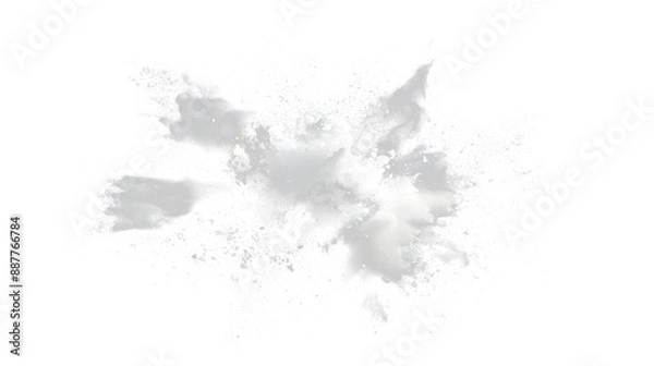 Fototapeta Sand flying explosion isolated on white background ,throwing freeze stop motion object design