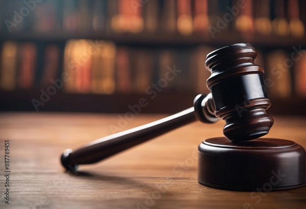 Fototapeta Close-up with a judge gavel