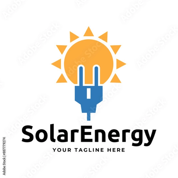 Fototapeta Solar Energy logo designs vector, Sun power logo