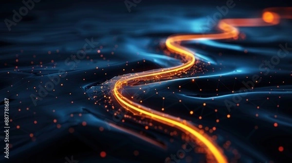 Obraz A cosmic path with glowing waypoints representing tasks and fate