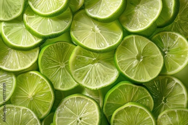 Fototapeta Refreshing Slices of Limes in Daylight