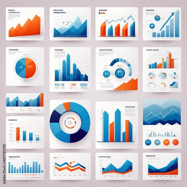 Fototapeta set of infographic elements