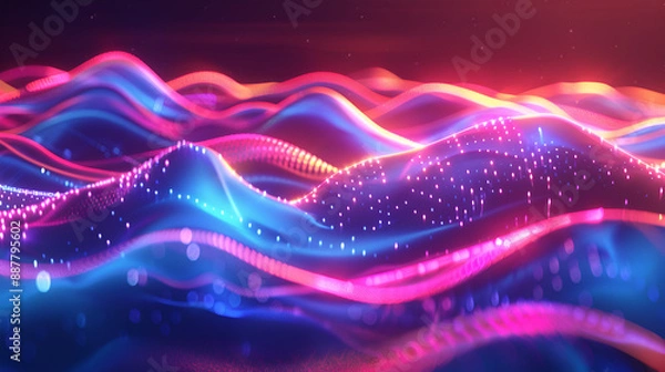 Obraz Vibrant Big Neon Wave Background