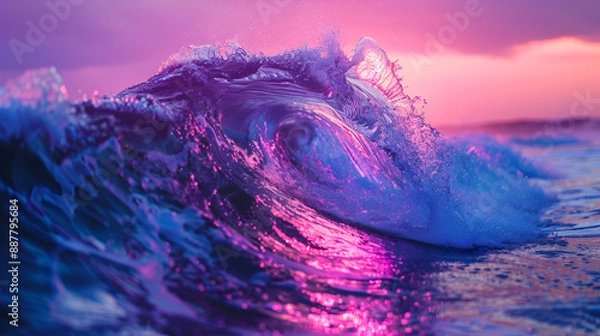 Obraz Vibrant Big Neon Wave Background