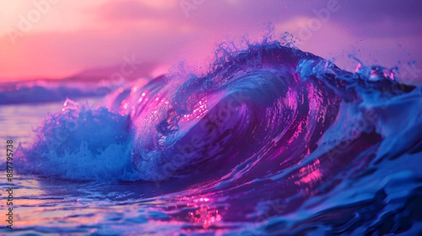 Obraz Vibrant Big Neon Wave Background