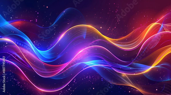 Obraz Vibrant Big Neon Wave Background